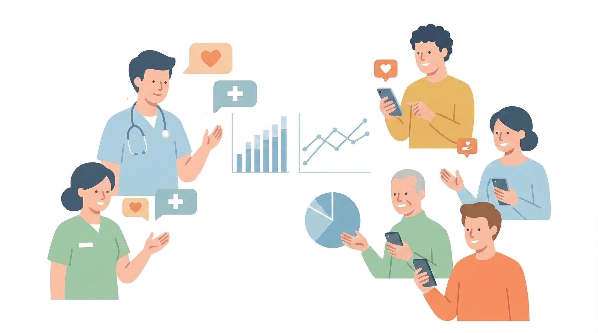 医師・患者・スタッフのコミュニケーションイメージ